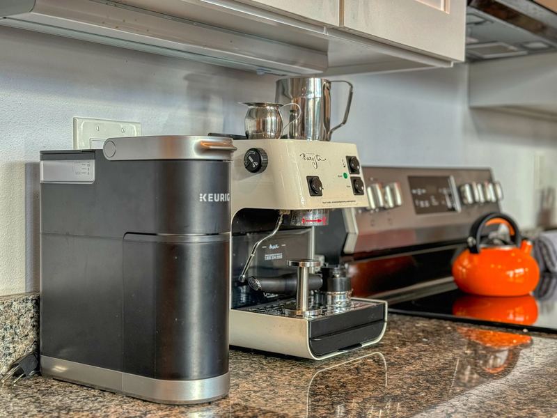 Starbucks Barista espresso machine and kettle